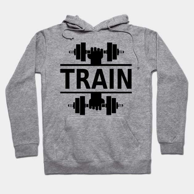 Train (black) Hoodie by Vitalitee